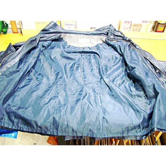 Erin London Sheen Shiny Faux Leather Like Lightweight Fashion Jacket Coat Sz M/L - Picture 12 of 12